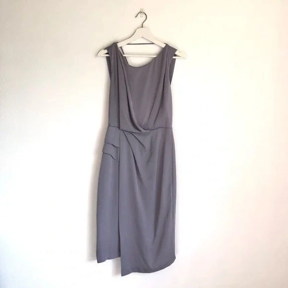 Reiss Dresses Reiss Karina Cross Back Cocktail Dress Gray Size